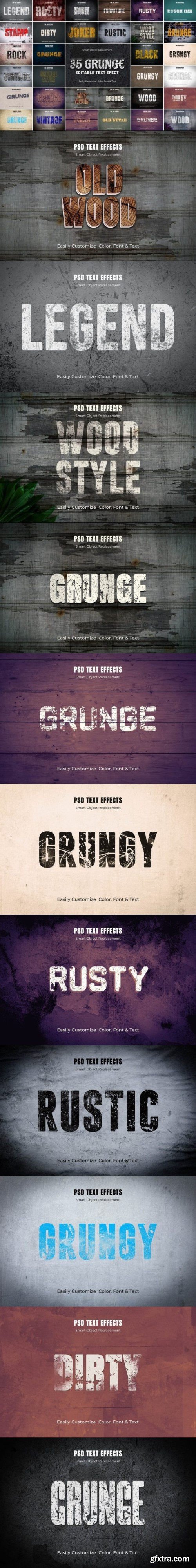 Editable Grunge Text Effect Bundle