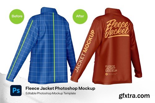 Fleece Jacket Mockup Back View CADD2ED