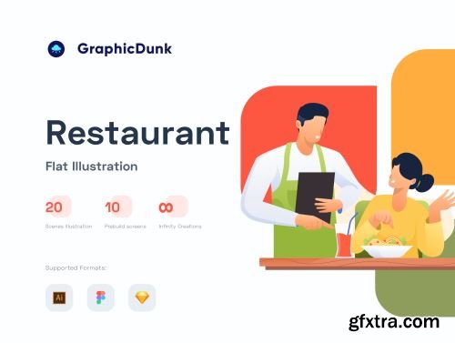 Restaurant Illustration Pack Ui8.net