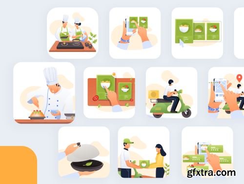 Restaurant Illustration Pack Ui8.net