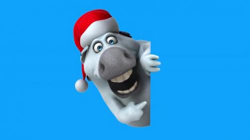 Videohive - Fun 3D cartoon horse with a blank sign (with alpha channel included) - 48022596 - 48022596