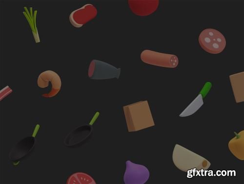 Reebie 3D Groceries & Cooking Pack Ui8.net