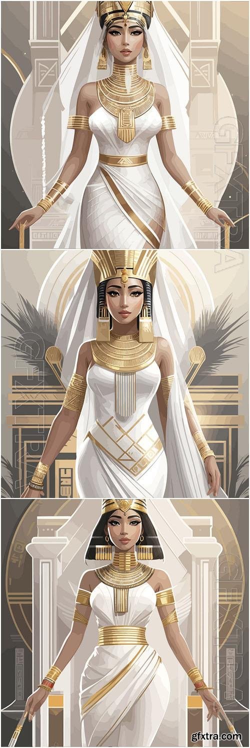 Legendary Egyptian Pharaoh Quenn Illustration 3xEPS