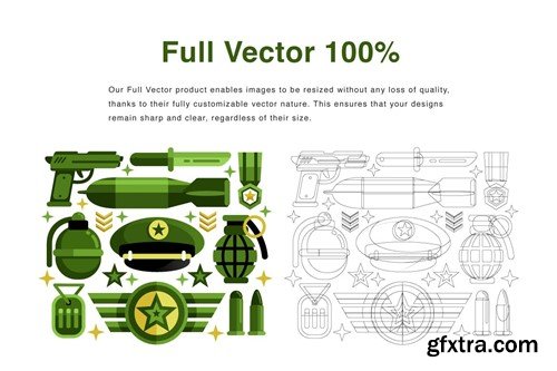 Military Elements Vector Illustration 7GFA8JV