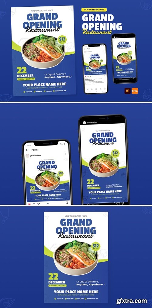 Grand Opening Restaurant Promotion Flyer Template C6HZNSG