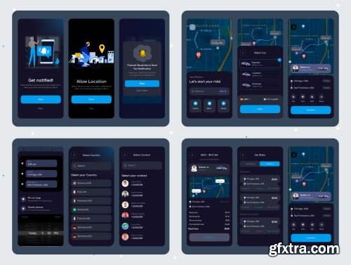 Rideshare Cab Booking App Ui8.net