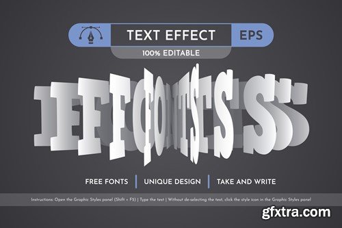 Paper Bend - Editable Text Effect, Font Style FSH8MB9