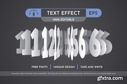 Paper Bend - Editable Text Effect, Font Style FSH8MB9