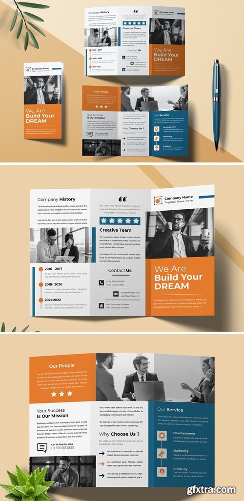 Business Trifold Brochure Design Layout 7ZV7ZUU