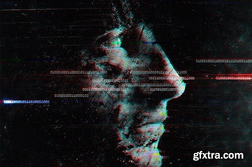 Animated Glitch - Photoshop Action QXXLLKE