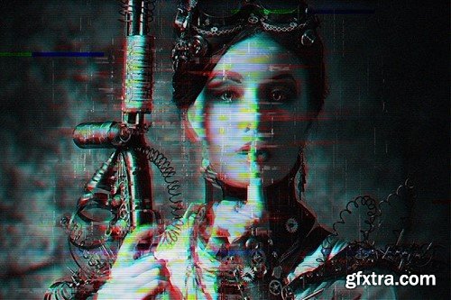 Animated Glitch - Photoshop Action QXXLLKE