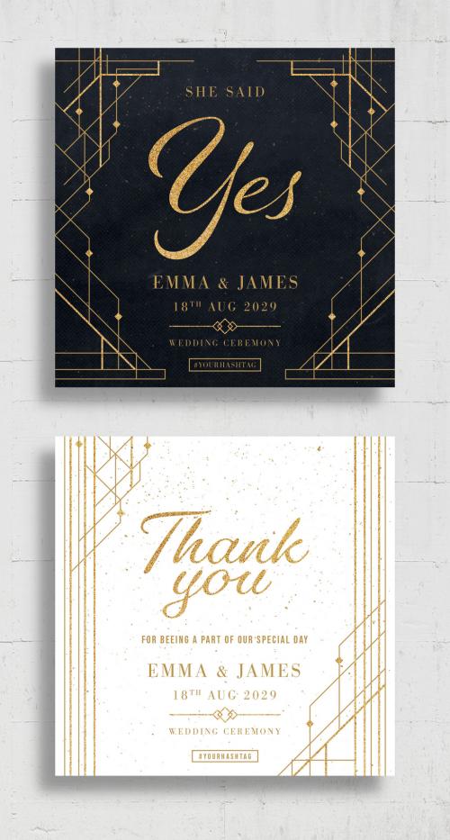 Wedding Announcement Square Card Banner 638359037
