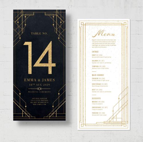 Wedding Menu Flyer with Table Number Layout 638359030