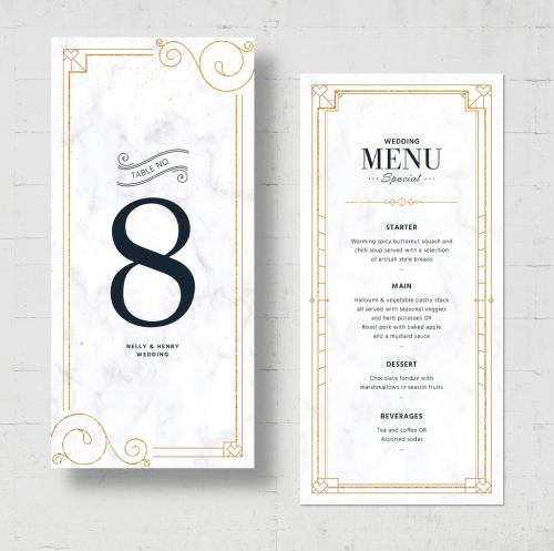 Wedding Menu Flyer with Table Number Layout 638359018
