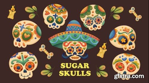 Videohive Mexican Sugar Skulls 48221093