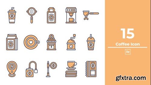 Videohive Coffee Icon After Effect 48236234