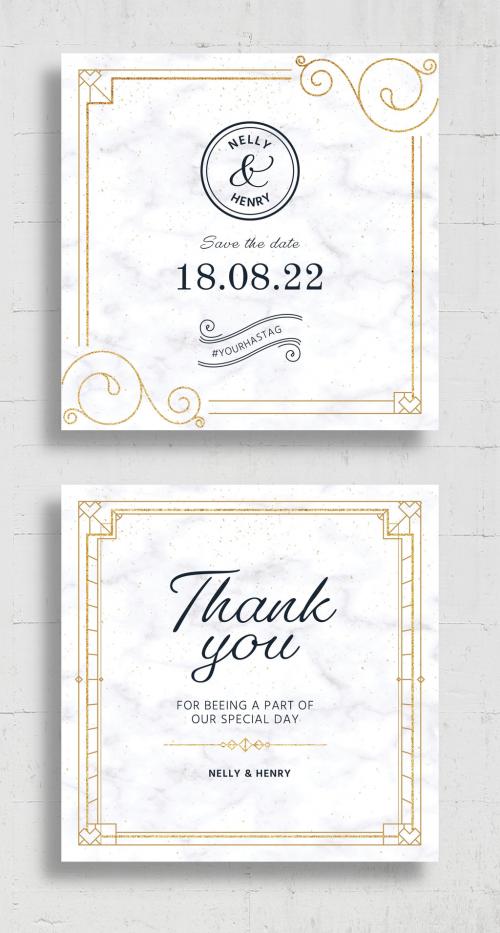 Wedding Announcement Square Card Banner 638358917