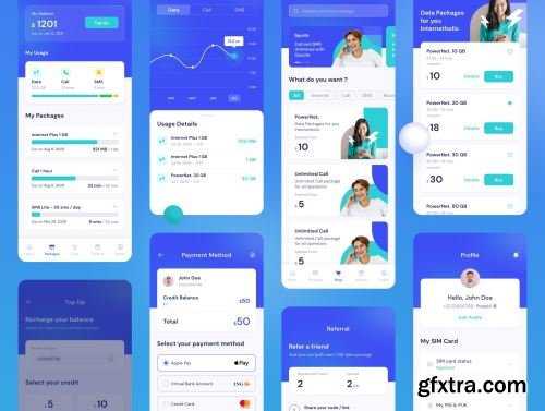 Qyuota Mobile Provider App UI Kit Ui8.net