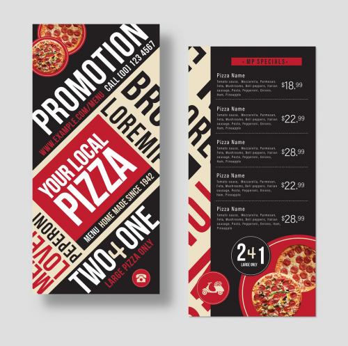 Pizza Menu DL Card Flyer Layout 638358741