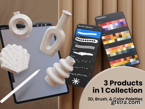 Procreate Ceramic Vases 3D Ui8.net