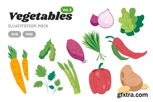 Vegetables Illustration Pack Vol. 3 CDHKGKJ