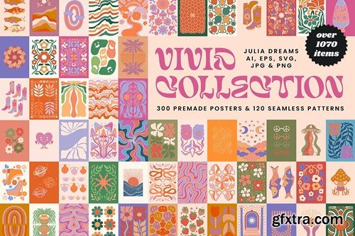 Vivid Posters Pattern Collection Groovy Boho AHUWVT8
