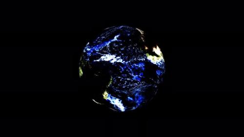Videohive - Realistic earth planet always rotating on globe space seen from 3D object alpha - 48044579 - 48044579