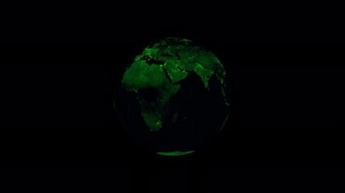 Videohive - Night earth planet always rotating on globe space seen from 3D object alpha - 48044580 - 48044580
