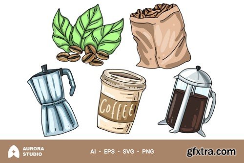 Coffee Shop Hand Drawn Clipart Vol.4 PRKRPY2