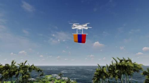 Videohive - Quadcopter Drone Carrying Armenia Flag - 48046067 - 48046067