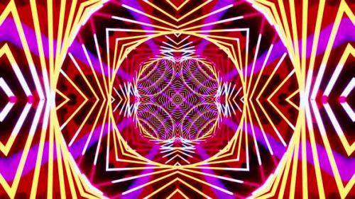 Videohive - Colorful abstract design with circular design in the middle. Kaleidoscope VJ loop - 48042830 - 48042830