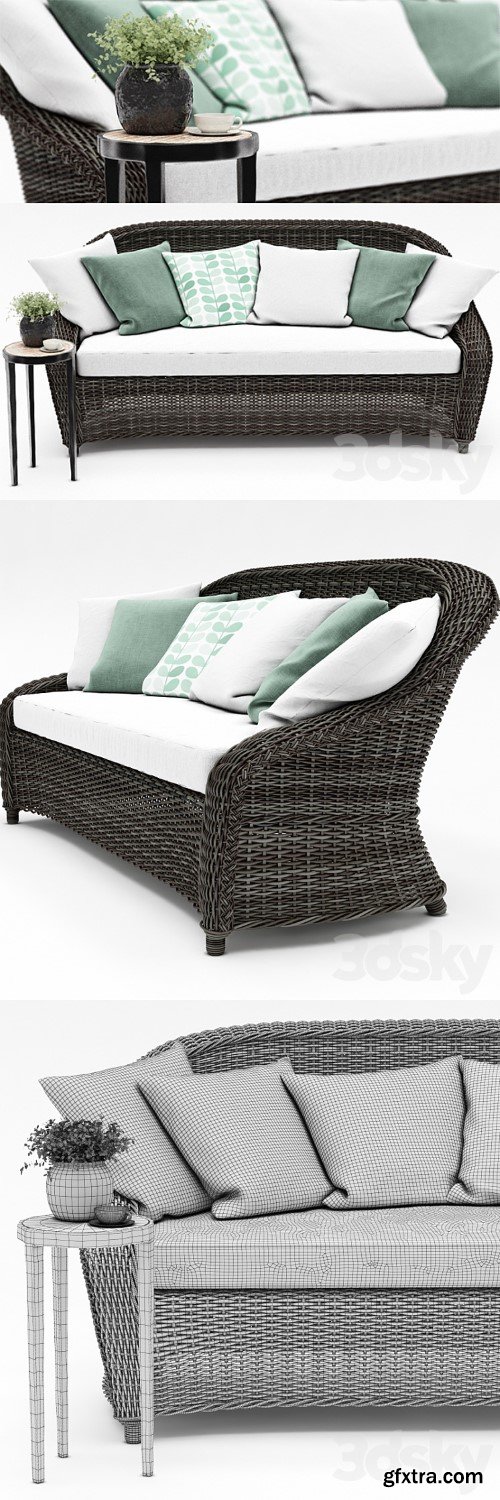 TORREY ALLWEATHER WICKER ROLLARM SOFA from Pottery barn » GFxtra