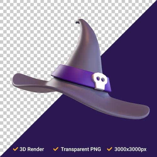 Premium PSD | Witch hat icon 3d render transparent background in png format Premium PSD