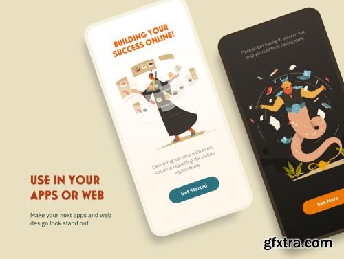 Office Work - Heritage Illustration Ui8.net