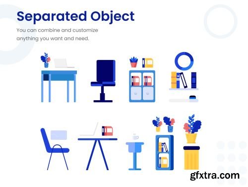 Illustration Work & Office KIT Ui8.net