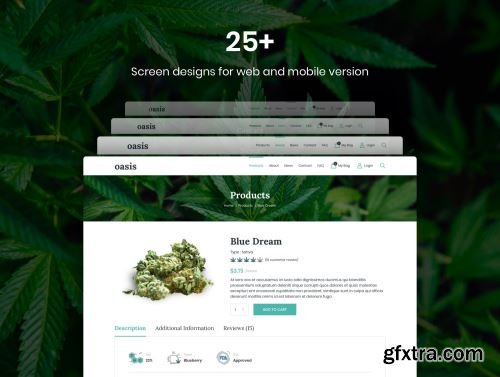 Oasis - Marijuana eCommerce Sketch Template Ui8.net