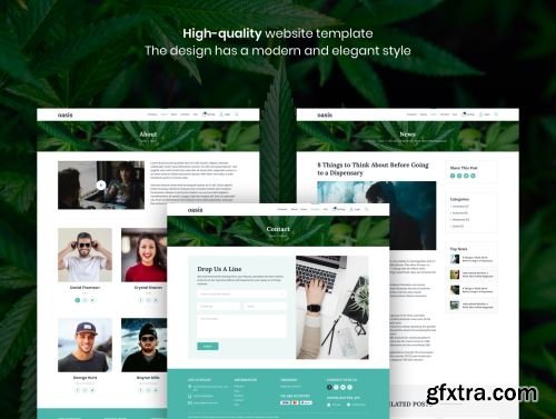 Oasis - Marijuana eCommerce Sketch Template Ui8.net