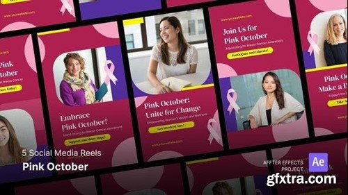 Videohive Social Media Reels - Pink October After Effects Template 48249190