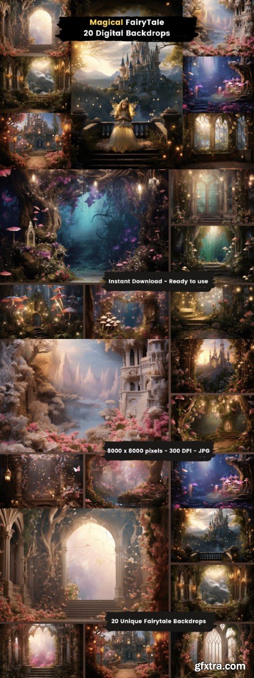 Magical Fairytale Digital Backdrops