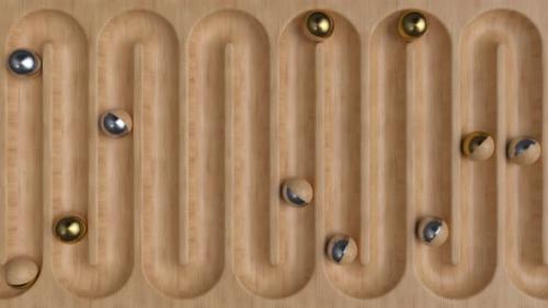 Videohive - Labyrinth with rolling wooden balls for therapy.Simple board game maze,seem from above.Mindfulness - 48035614 - 48035614