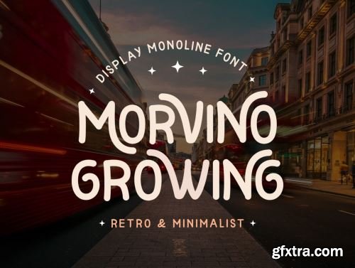 Morvino Growing - Modern & Retro Monoline font Ui8.net