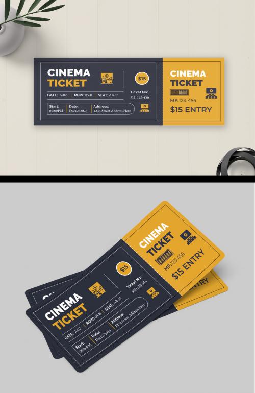 Cinema Event Ticket Design Template 650180624