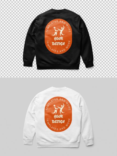 Mockup of sweatshirt with customizable color and customizable color background 649148560
