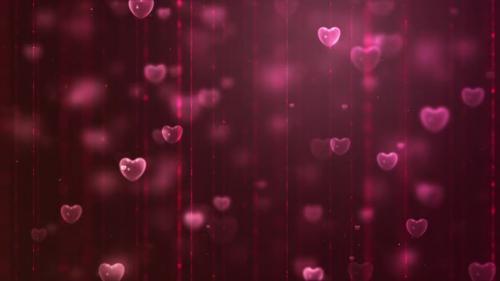 Videohive - Pink heart abstract background on Valentine's Day - 48047524 - 48047524