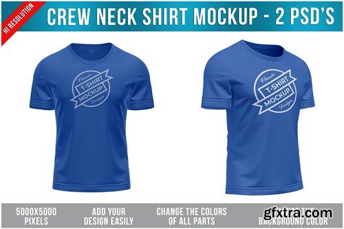 Crew Neck Shirt Mockup SCD538D » GFxtra