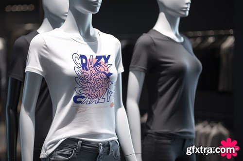T-Shirt Mockups with Male and Female Figures NG9DG7N