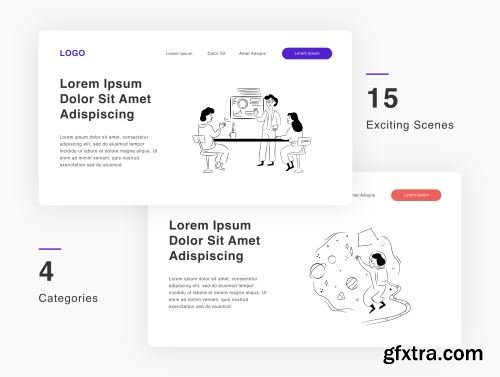 Minimalistic Illustrations Ui8.net