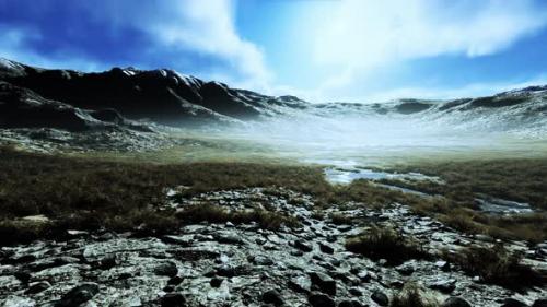 Videohive - Stones Covered with Grass and Moss Under Bright Sky of Nepal - 48099491 - 48099491
