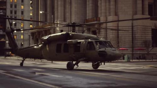 Videohive - Military Helicopter in New York City - 48099943 - 48099943