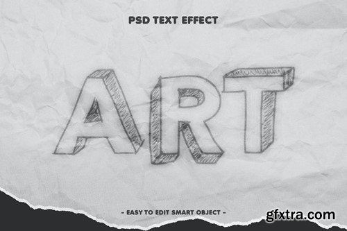 Pencil Art Textured Paper Cut Text Effect 84P5ZQH